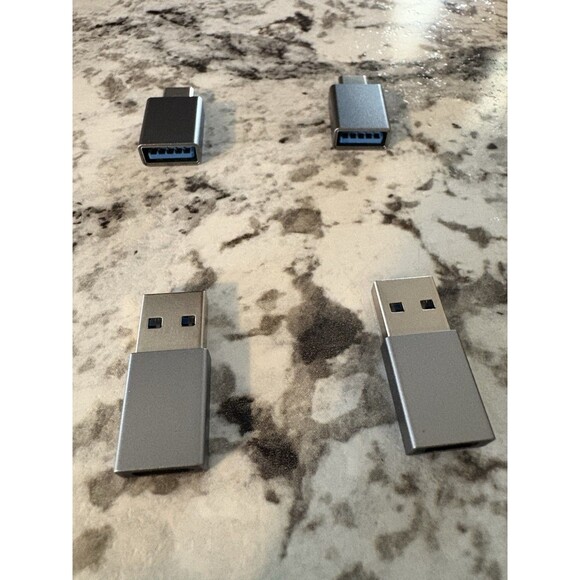 USB to USB C Adapter 4-Pack, Type A & C Converters for iPhone, Laptops - Picture 4 of 4